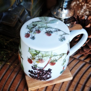 Tasse jardin fruitier, couvercle et filtre intégré