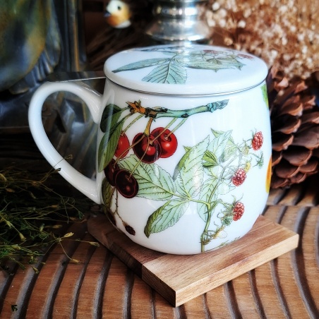 Tasse jardin fruitier, couvercle et filtre intégré