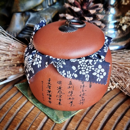 Flacon à thé Yunnan, terre cuite ocre rouge
