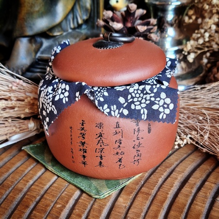 Flacon à thé Yunnan, terre cuite ocre rouge