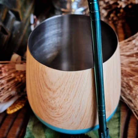 Nécessaire à maté Rapa nui turquoise