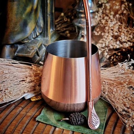 Nécessaire à maté Rapa nui cuivré