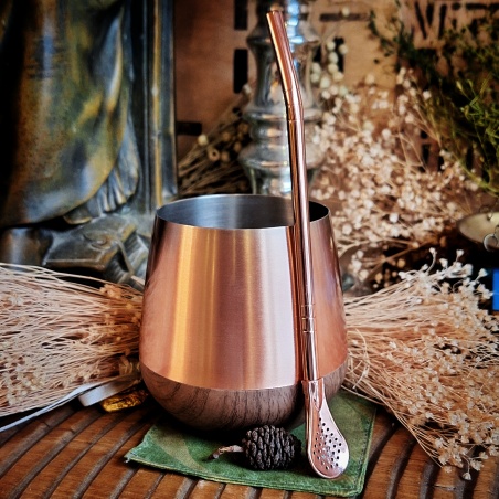 Nécessaire à maté Rapa nui cuivré