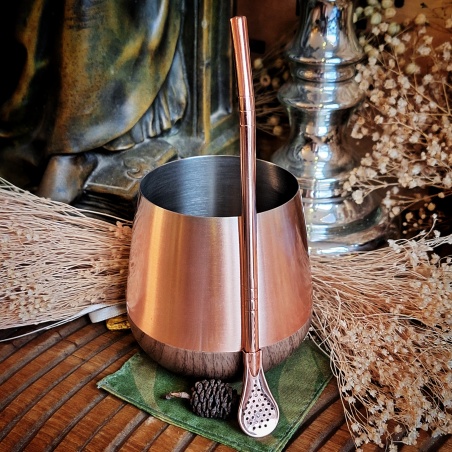 Nécessaire à maté Rapa nui cuivré