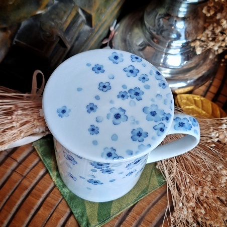 Tasse à filtre + couvercle Tokyo haru bleue