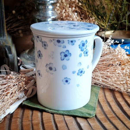 Tasse à filtre + couvercle Tokyo haru bleue