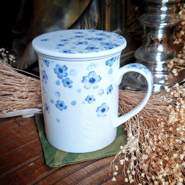 Tasse à filtre + couvercle Tokyo haru bleue