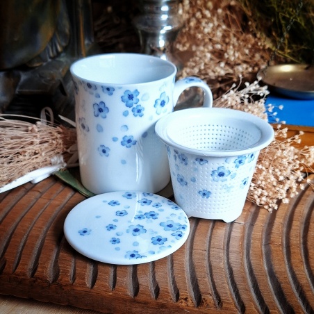 Tasse à filtre + couvercle Tokyo haru bleue