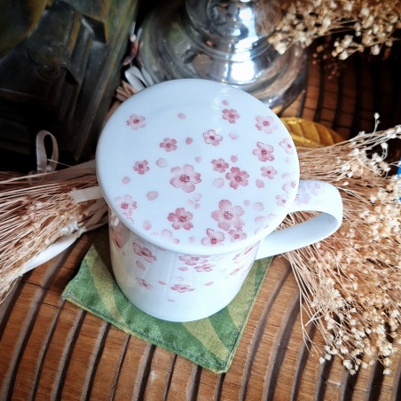 Tasse à filtre + couvercle Tokyo haru rose