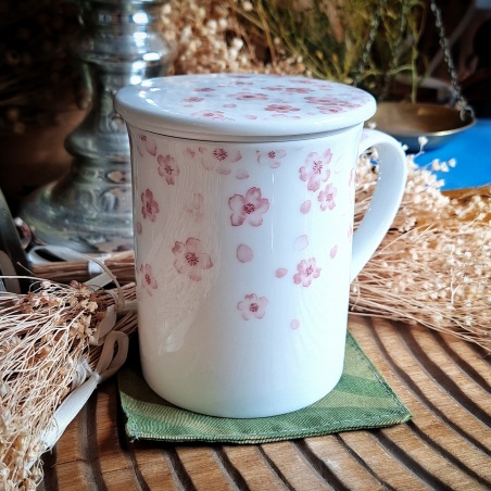 Tasse à filtre + couvercle Tokyo haru rose