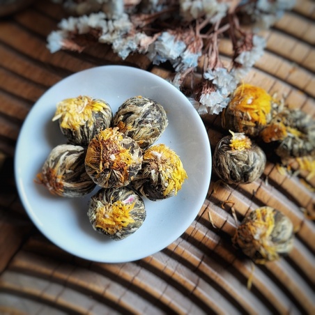 Bourgeons de thé vert chrysanthème & ananas x4