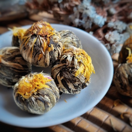 Bourgeons de thé vert chrysanthème & ananas x4