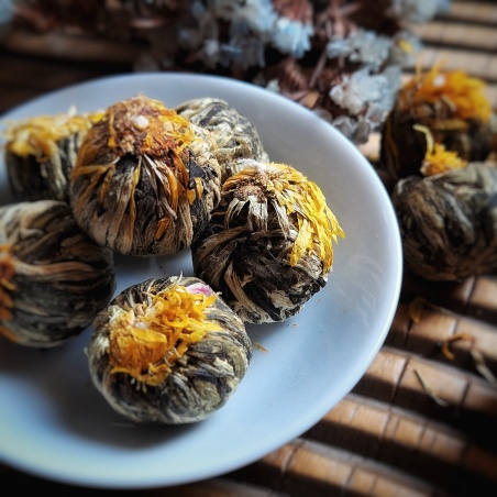 Bourgeons de thé vert chrysanthème & ananas x4