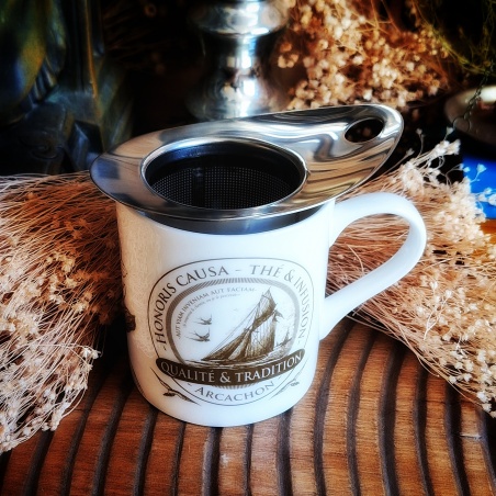 Filtre à thé permanent métal aspect argenté