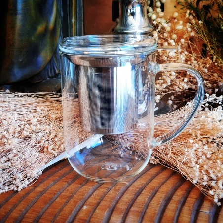 Tasse verre & infuseur Karma nobile