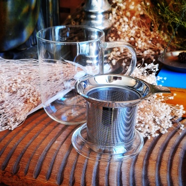 Tasse verre & infuseur Karma nobile