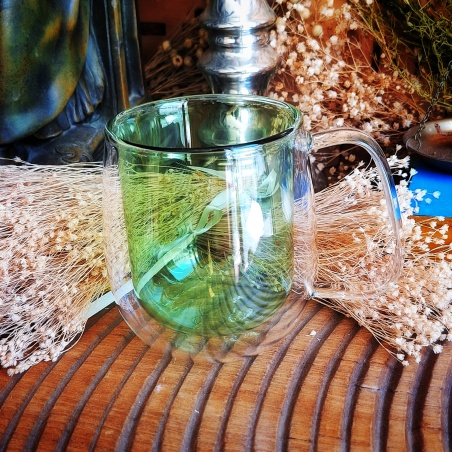 Tasse verre double paroi verte "Dolce vita"