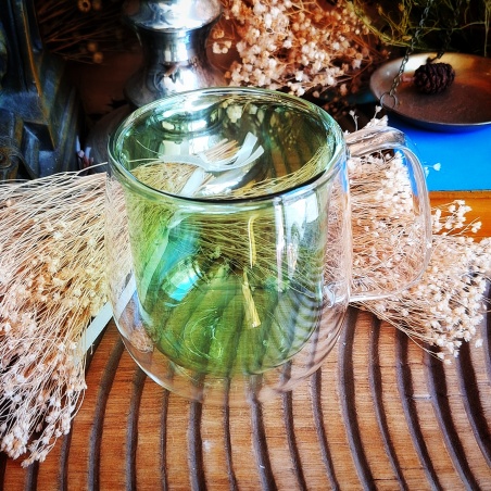 Tasse verre double paroi verte "Dolce vita"