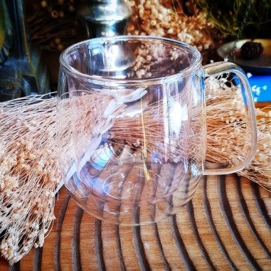 Tasse verre double paroi rose "Dolce vita"