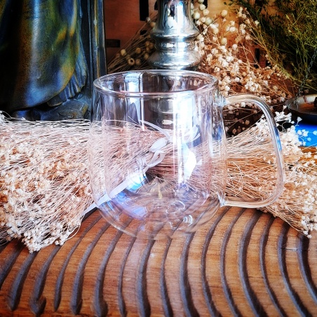 Tasse verre double paroi rose "Dolce vita"