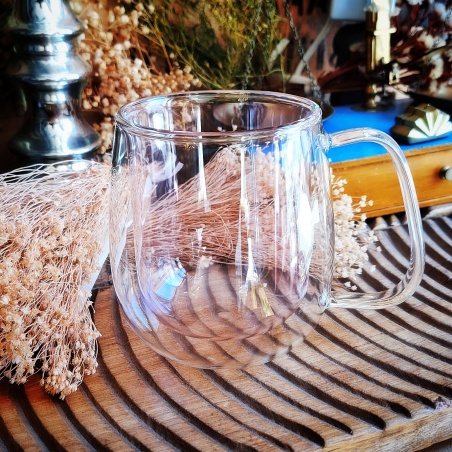 Tasse verre double paroi rose "Dolce vita"