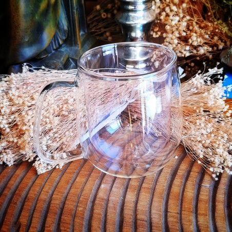 Tasse verre double paroi rose "Dolce vita"