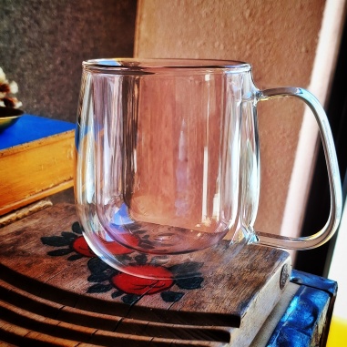 Tasse verre double paroi rose "Dolce vita"