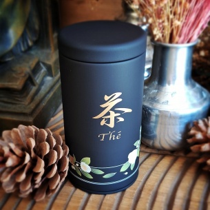 Boîte camélia noir satin, 100gr