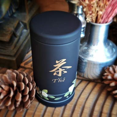 Boîte camélia noir satin, 100gr