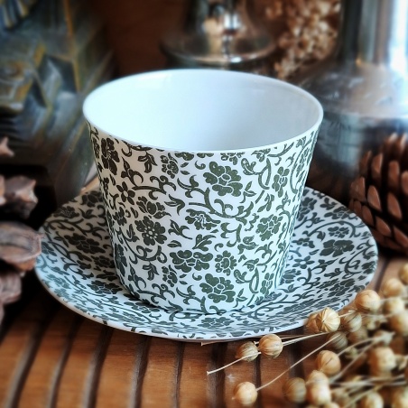 Tasse Kutani camelia porcelaine fine du Japon