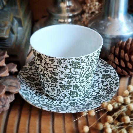 Tasse Kutani camelia porcelaine fine du Japon