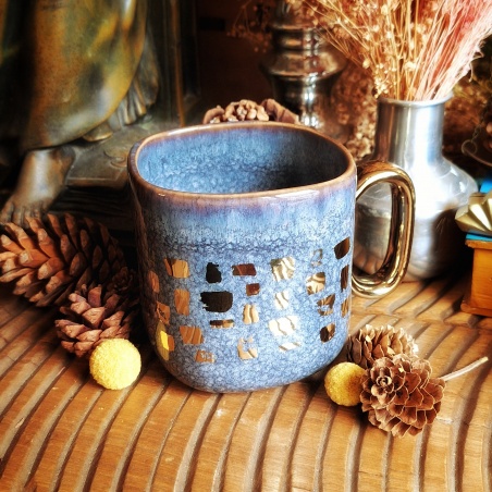 Tasse Rapa-nui bleue nuit