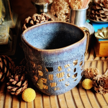 Tasse Rapa-nui bleue nuit