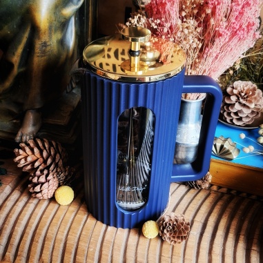 Théière Vaporetto à piston 1L bleue nuit