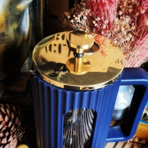 Théière Vaporetto à piston 1L bleue nuit 2