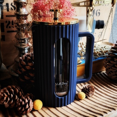 Théière Vaporetto à piston 1L bleue nuit