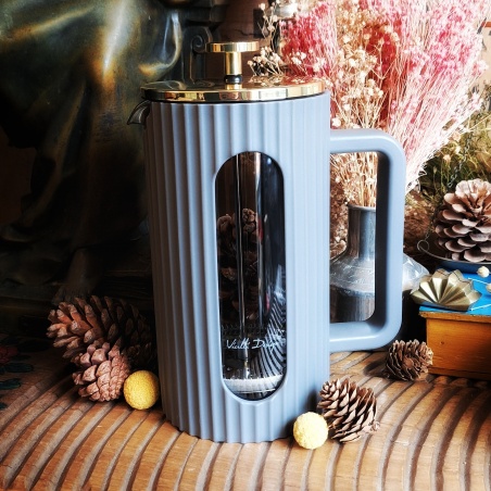 Théière Vaporetto à piston 1L grège