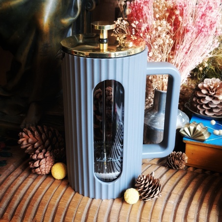 Théière Vaporetto à piston 1L grège