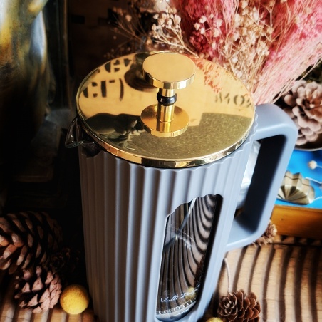 Théière Vaporetto à piston 1L grège