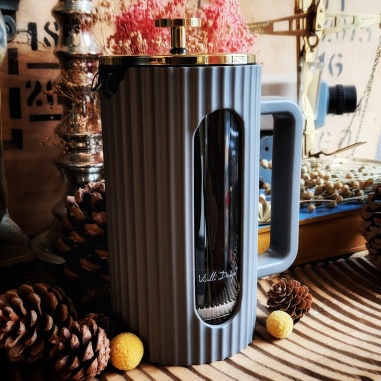 Théière Vaporetto à piston 1L grège