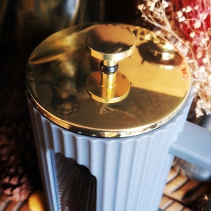 Théière Vaporetto à piston 1L grège 2