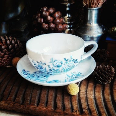 Tasse Kobe, camélia bleu