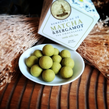 Billes de chocolat blanc matcha & bergamotte