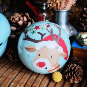 Boule de noël Rudolphe le renne x3 chocolats