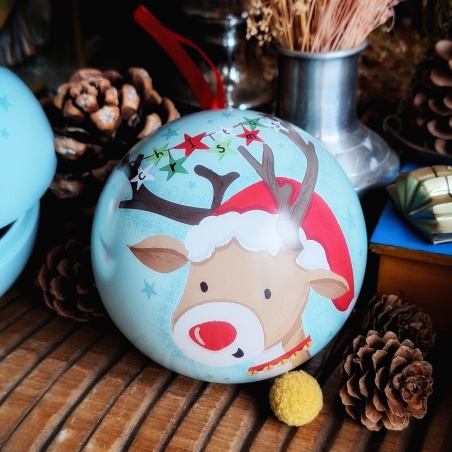 Boule de noël Rudolphe le renne x3 chocolats