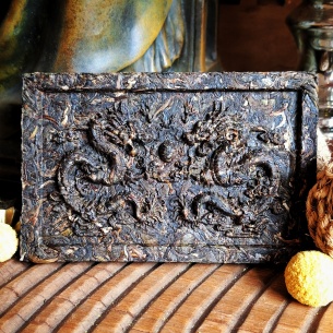 Double dragon Pu'er vert Brique 120g (sheng) 2