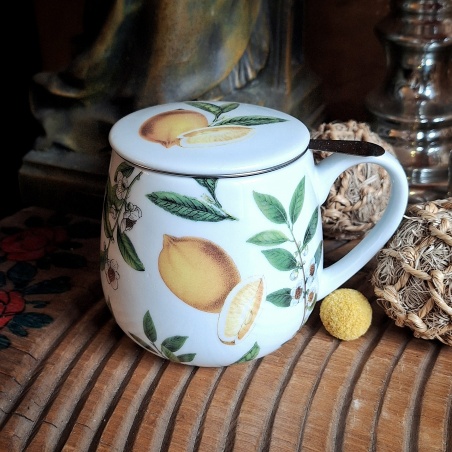 Tasse citron de Sicile couvercle et filtre intégré