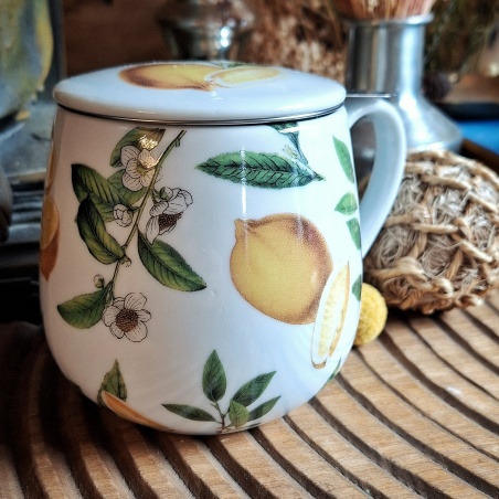 Tasse citron de Sicile couvercle et filtre intégré