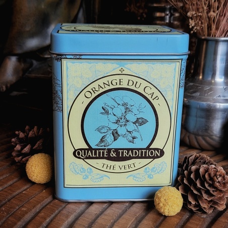 Boîte orange verte du Cap, thé vert 150 grammes