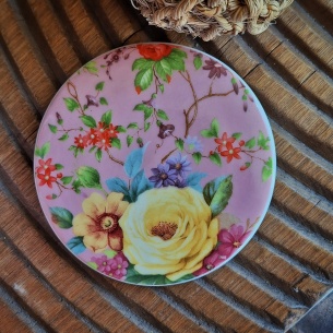 Tasse Garden-party (fond rose), couvercle et filtre intégré. 2